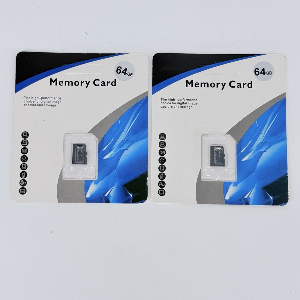 64GB Micro SD Memory Card Lot of 2 Generic Sealed Storage Cards